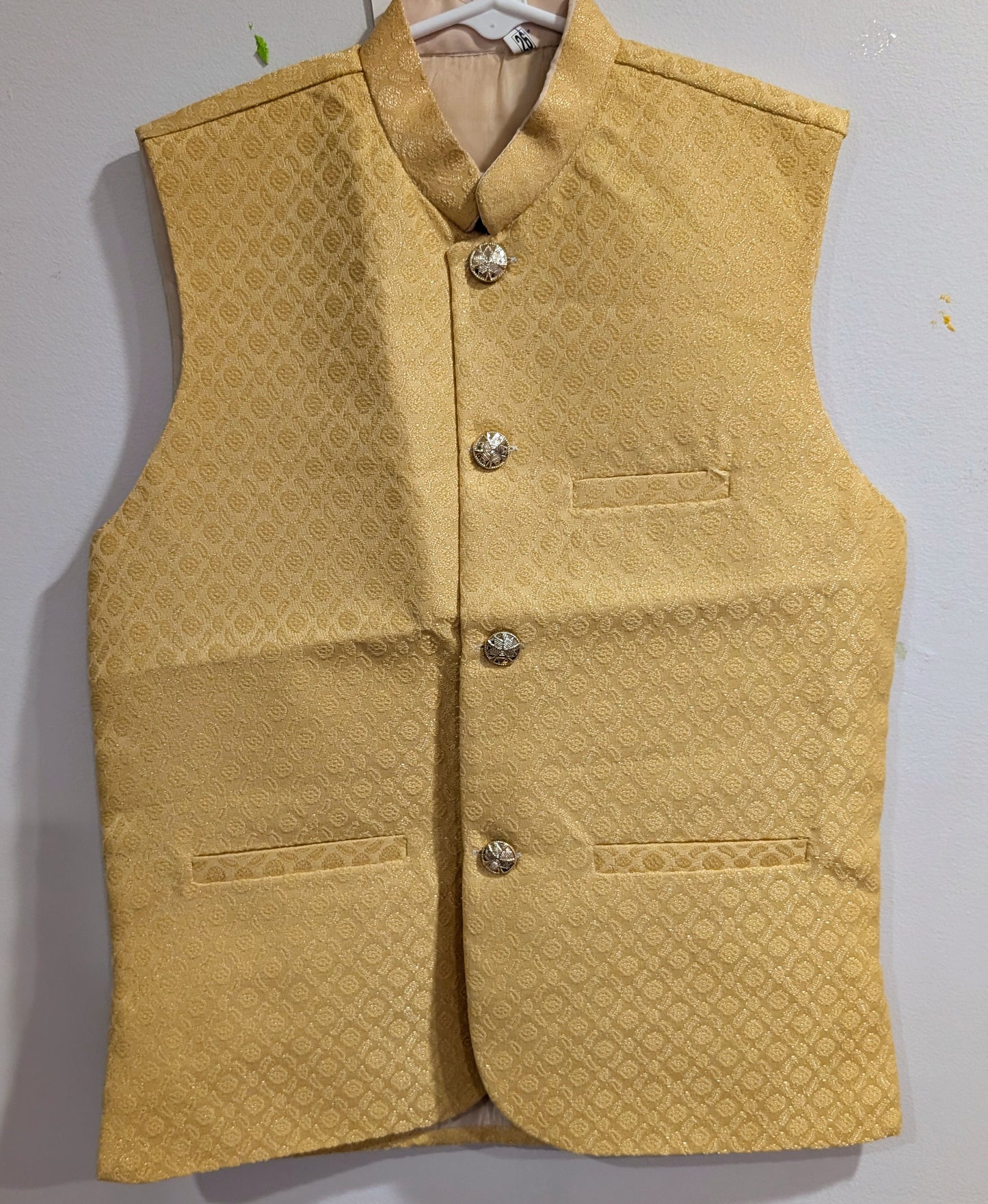 Boys beige jacquard Waistcoat