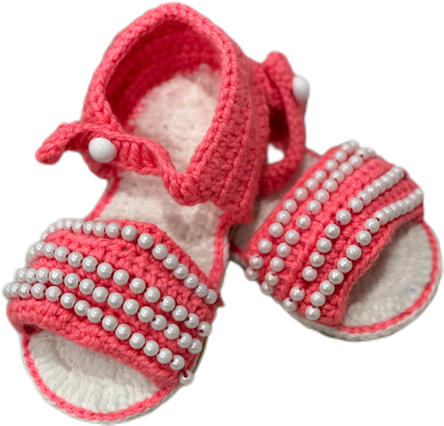 Beautiful hand knit winter shoes for little girls