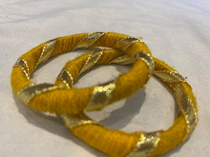 Kids Yellow handmade gotta bangles(kre)