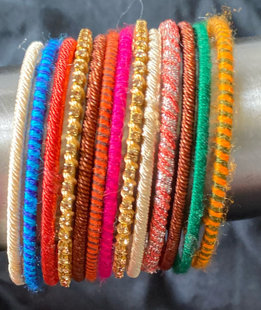 Beautiful multi colour thread bangles