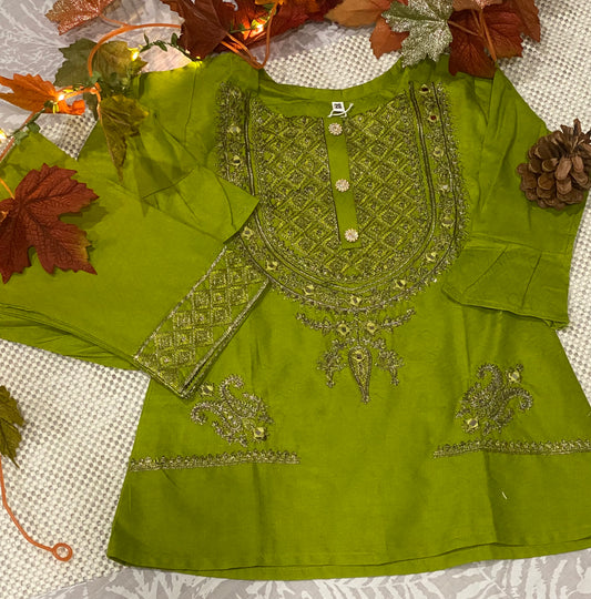 Girls two piece embroidered dress