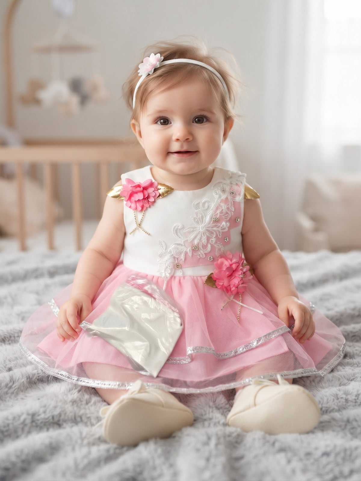 Blossom Pink & White Tulle Party Dress