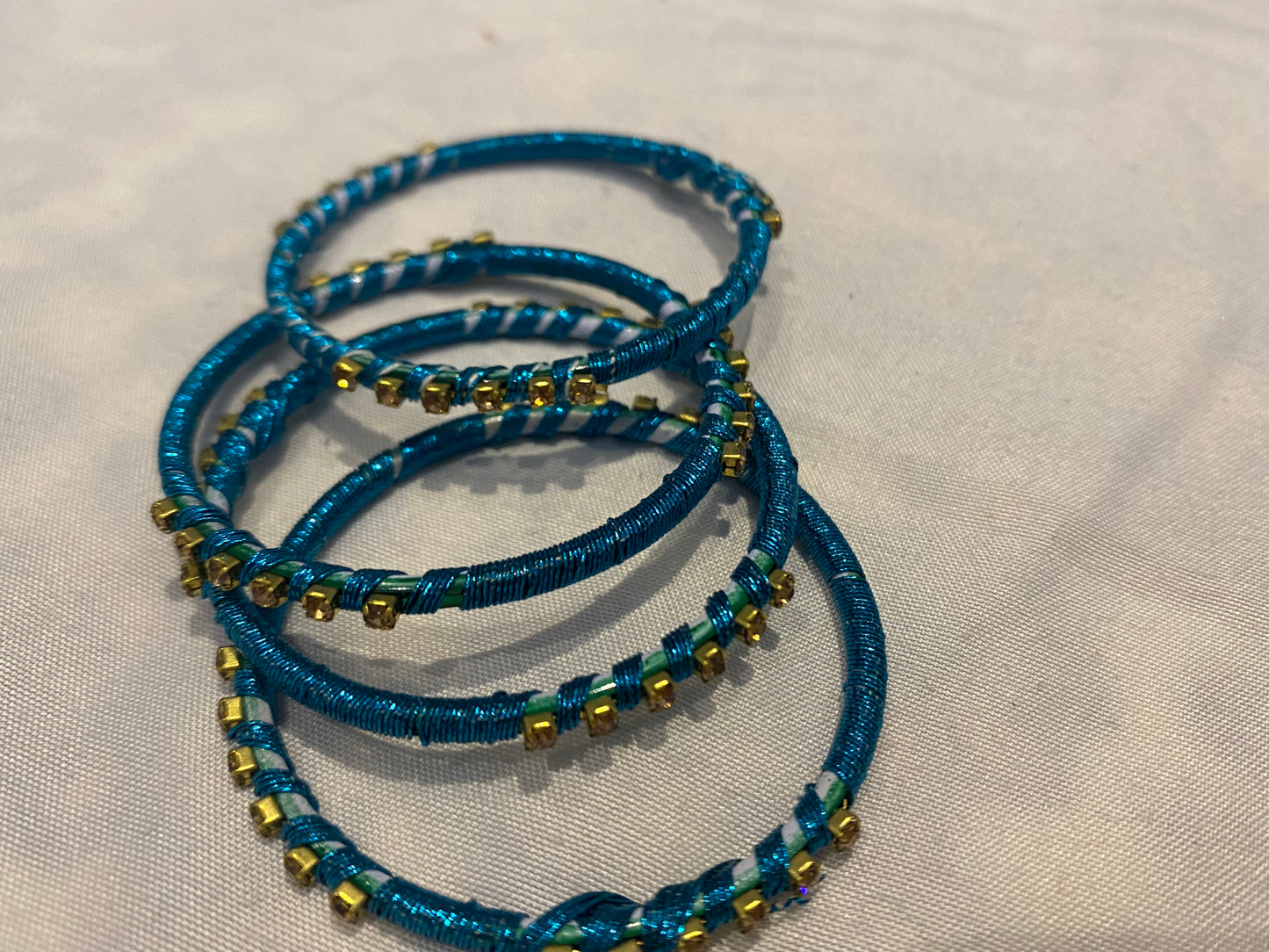 Kids blue handmade bangles