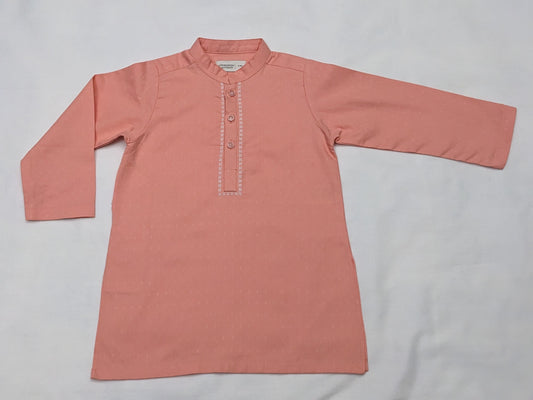 Peach Kurta with white pyjama