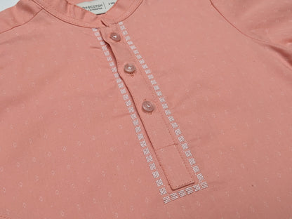 Peach Kurta with white pyjama