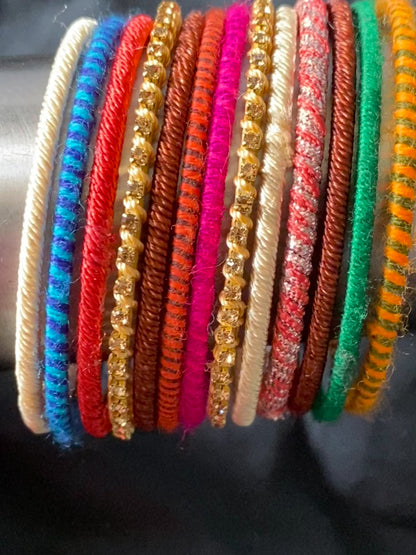 Beautiful multi colour thread bangles