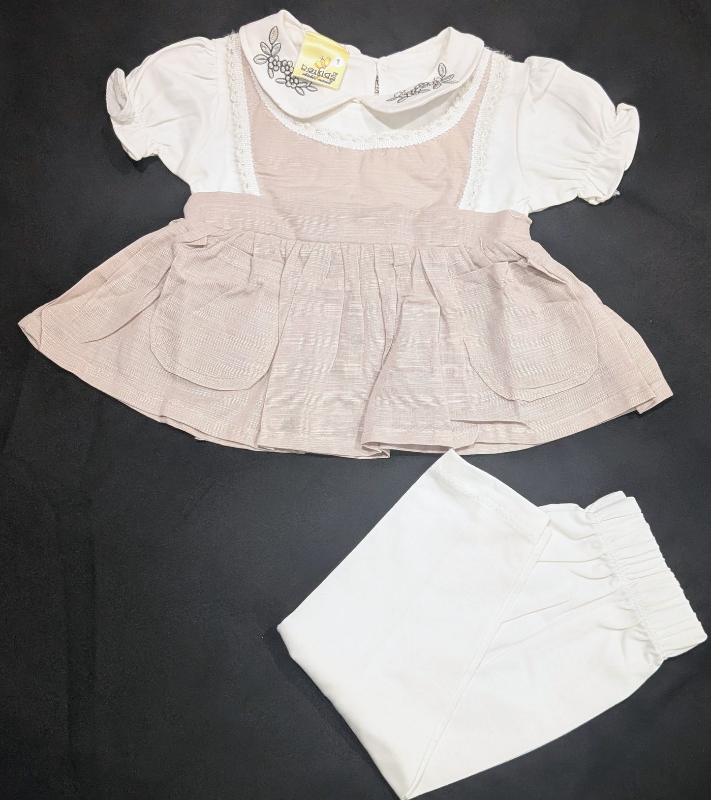 Stylish embroidered frocks for kids, with pants