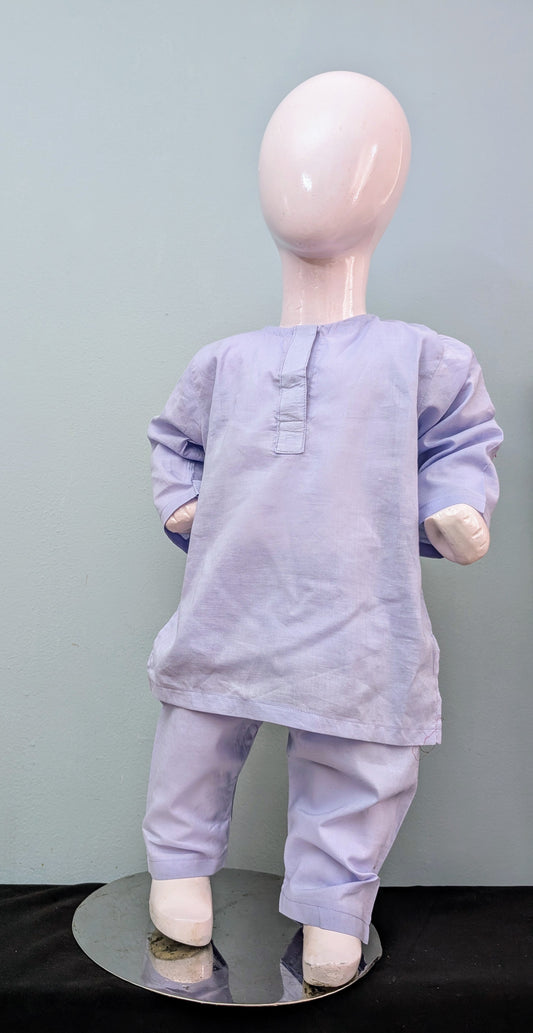 Infant cotton lavender kurta pyajama