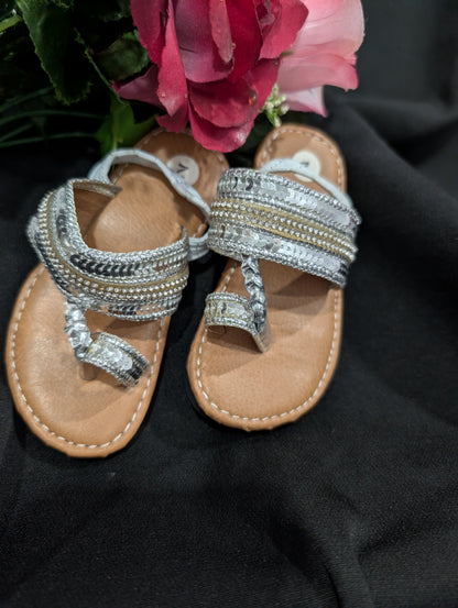 Girls' silver traditional footwear