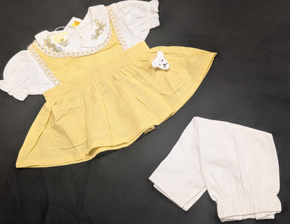 Stylish embroidered frocks for kids, with pants