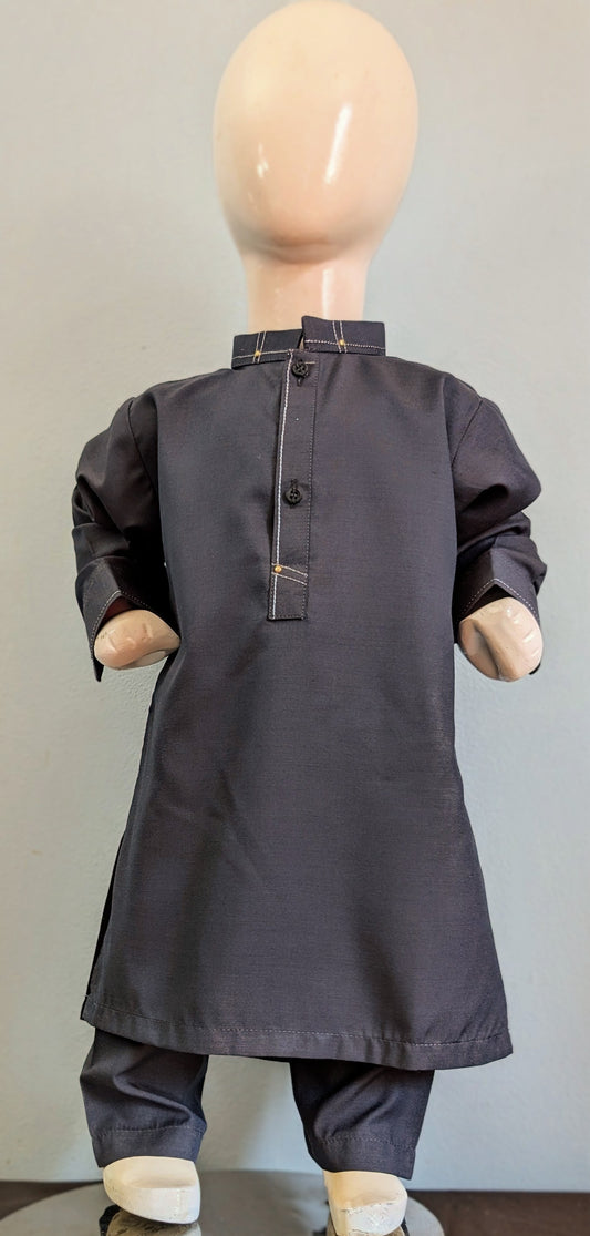 Boys grey Wash and wear kurta and pyjama