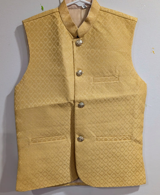 Boys beige jacquard Waistcoat