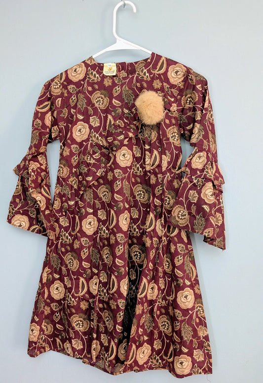 Girls printed and stylish soft cotton frock with loose pants