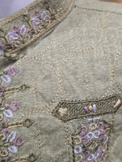 Infant viscose embroidered kurta pyjama with embroidered waistcoat