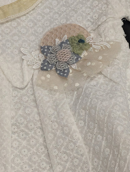 Kids girls self-embroidered frock with stylish pants