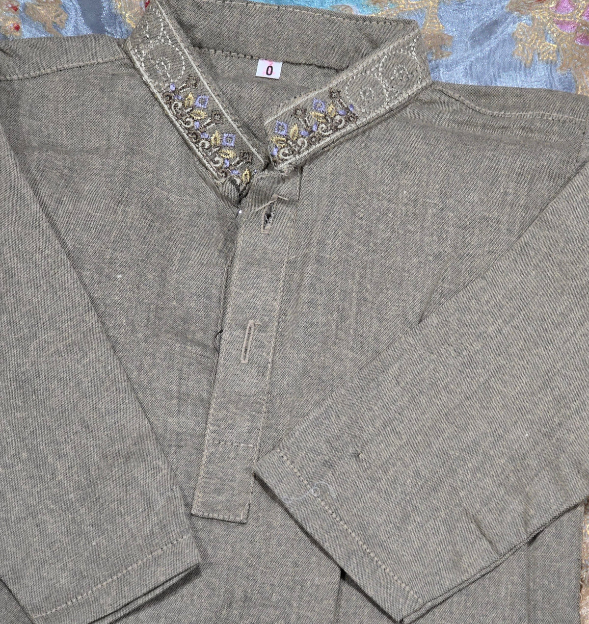Infant viscose embroidered kurta pyjama with embroidered waistcoat
