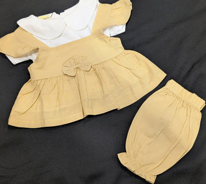 Baby girl cotton frocks and pant sets with inner