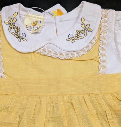 Stylish embroidered frocks for kids, with pants