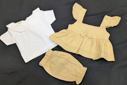 Baby girl cotton frocks and pant sets with inner