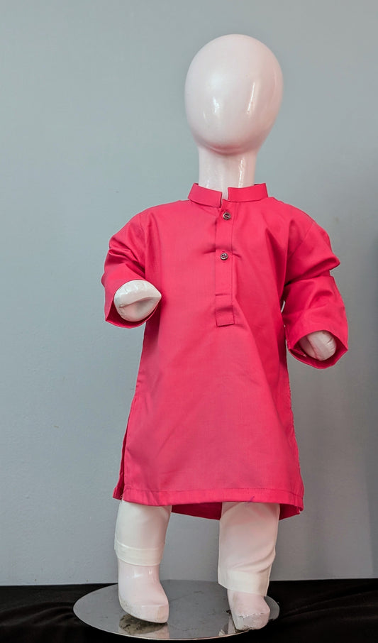 Infant cotton kurta with white trouser
