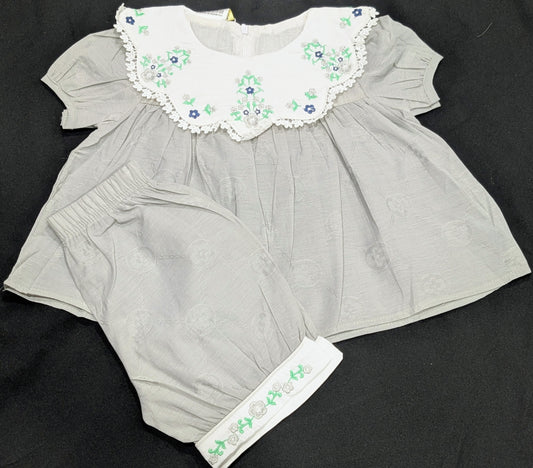Stylish cotton embroidered frock and pajama sets for baby girls