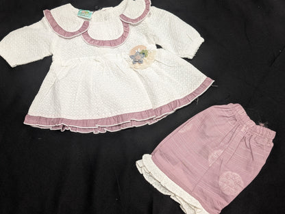 Kids girls self-embroidered frock with stylish pants